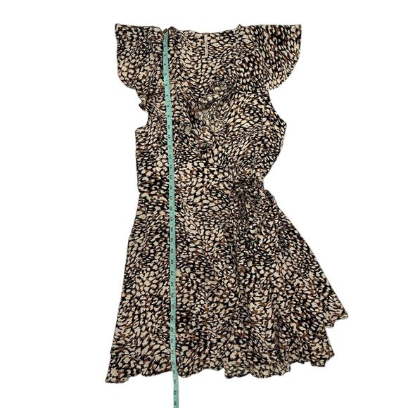 Free People French Quarter Print Wrap Mini Dress Women XS Ruffle Animal Print - Picture 12 of 12
